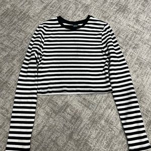 Black and White Striped Long Sleeve